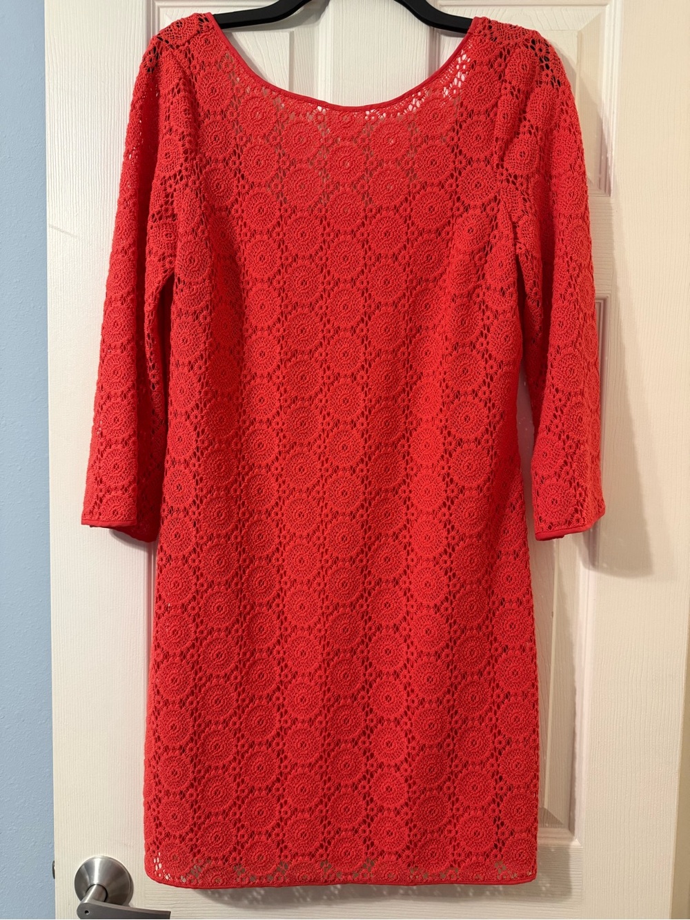 Lilly Pulitzer Red Long-Sleeve Lace Sheath Dress